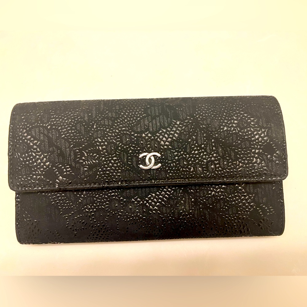 Authentic Black Chanel long wallet